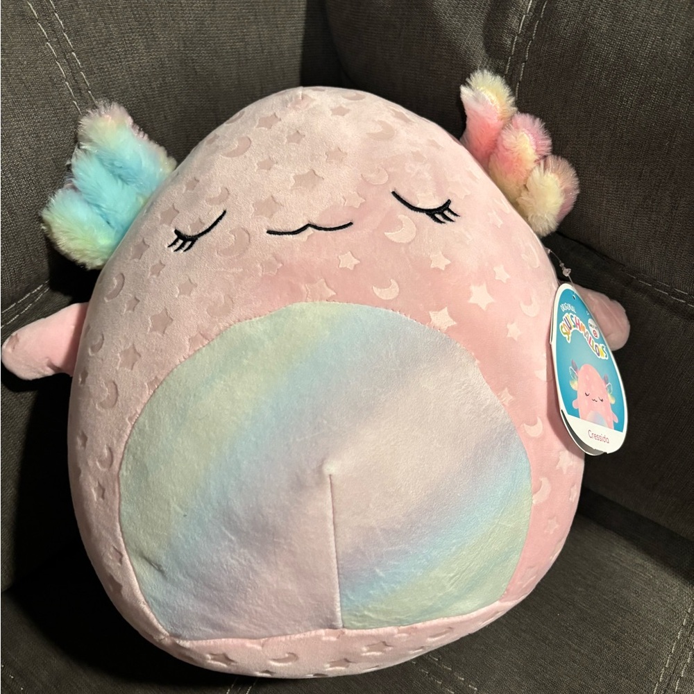 Squishmallow glow in the dark axolotl